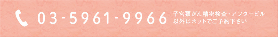お電話でのご予約・お問い合わせはこちら 03-5961-9966